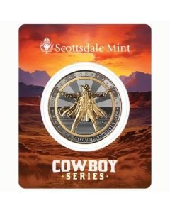 1 oz The Gunslinger Gilded Silver Round - Cowboy Series