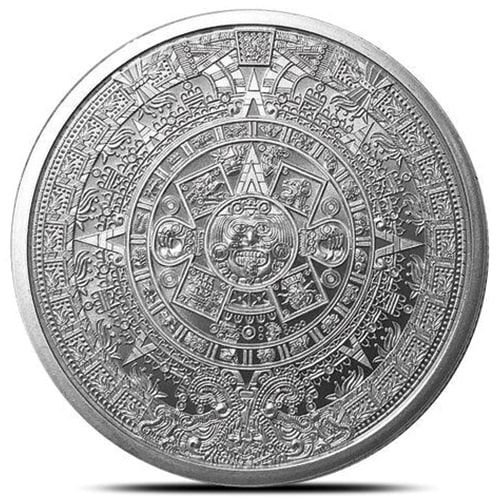 1 oz Aztec Calendar Silver Round