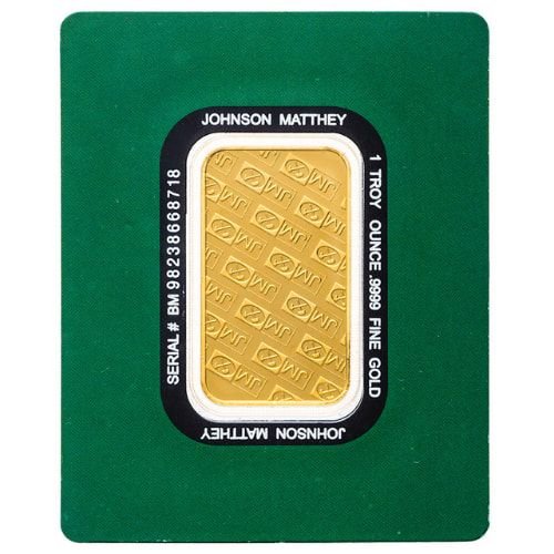 1 oz Johnson Matthey Gold Bar - In Assay