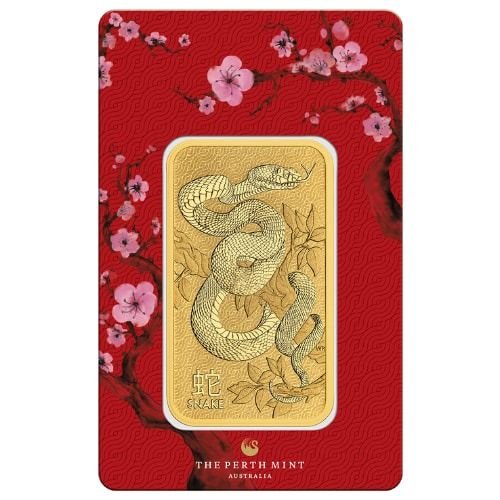 1 oz Year of the Snake Minted Gold Bar - Lunar Series