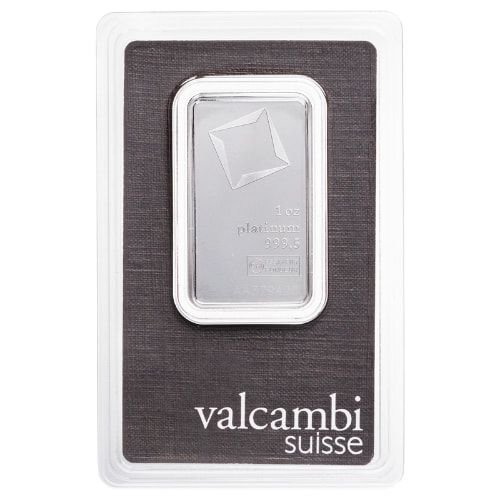 1 oz Valcambi Platinum Bar - In Assay