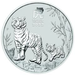 2022 5 oz Year of the Tiger Silver Coin - Perth Mint Lunar Series III