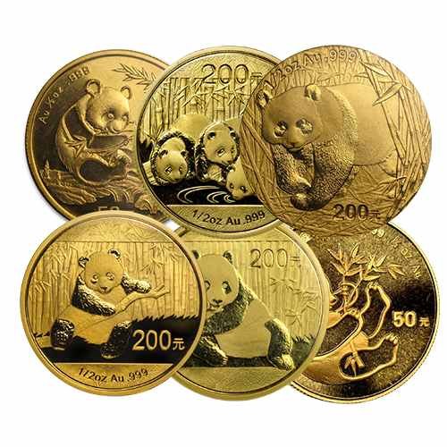 1 2 Oz Chinese Gold Panda Coins Random Year 2