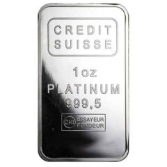 1 oz Credit Suisse Platinum Bar w/ COA