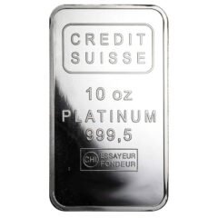 10 oz Credit Suisse Platinum Bar with Certicard