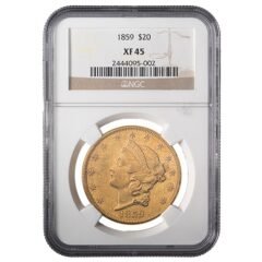 1859 NGC XF-45 $20 Liberty Double Eagle Gold Coin