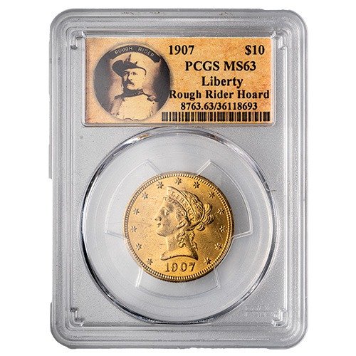 1907 Us Gold Liberty Eagle 10 Coin Pcgs Ms 63 Rough Rider Hoard Obverse 500x500