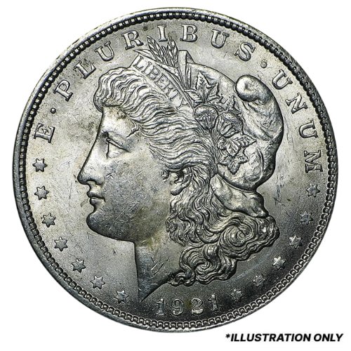 1921 Morgan Dollar Silver Coin Au Front