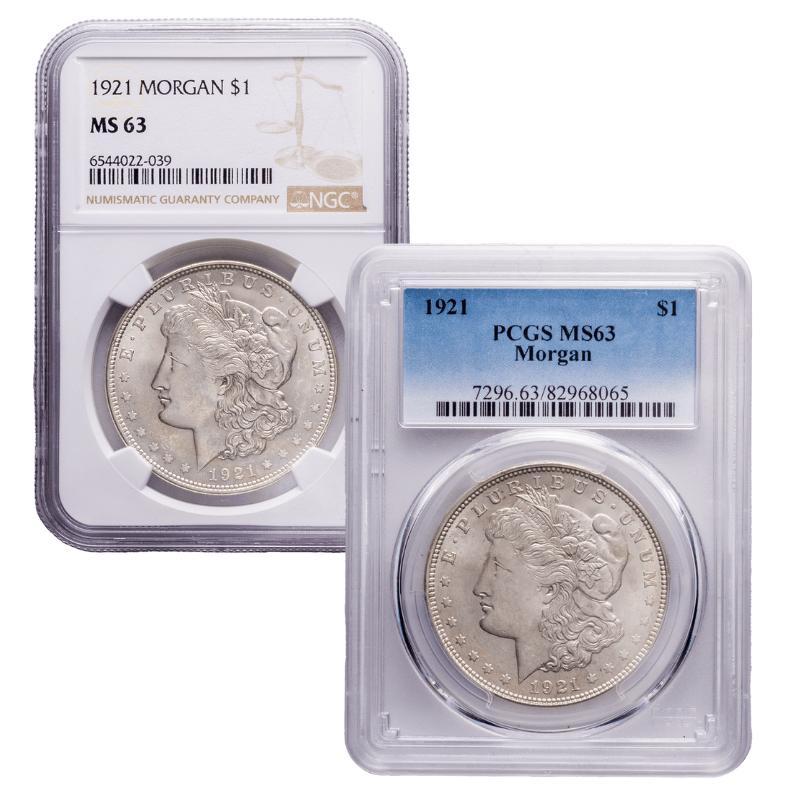 1921 Ms 64 Morgan Silver Dollar Ngc Or Pcgs1 2
