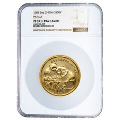 1987 NGC PF-69 5 oz Chinese Gold Panda Proof Coin with COA