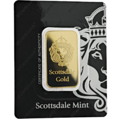 1 oz Scottsdale Mint Lion Gold Bar - in Certi-Lock