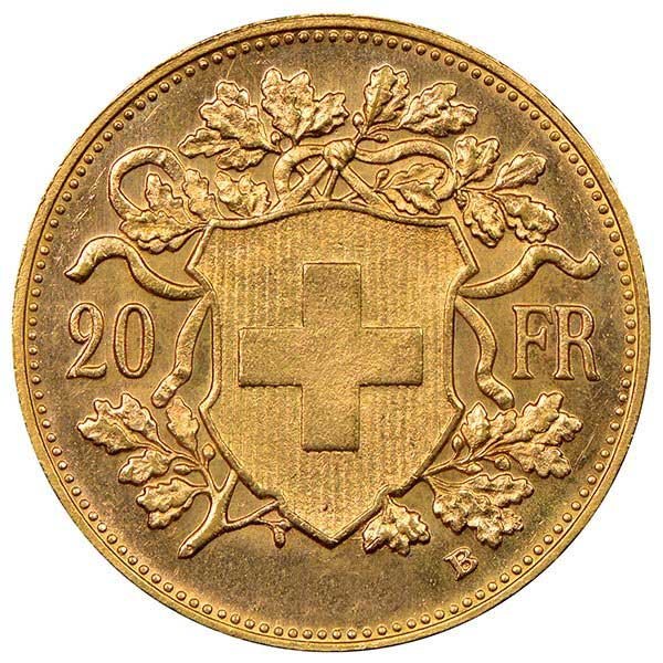 20 Franc Swiss Gold Coin Avg Circulated Randomyear Min 1