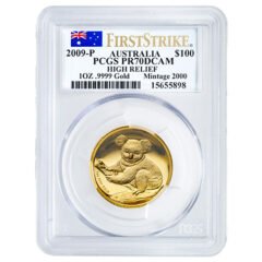 2009 NGC PF-70 2 oz Australian Koala Proof Gold Coin with Box and COA