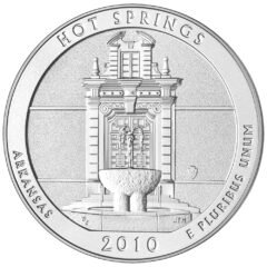 2010 Hot Springs ATB 5 oz Burnished Silver Coin - America The Beautiful