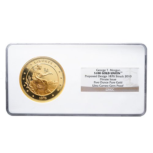2010 Us Gold 100 Union George T. Morgan Ngc Gem Proof 5 Oz Round Obverse 500x500