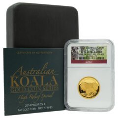 2014 NGC PF-70 One of First 200 Struck 1 oz Australian Koala High Relief Proof Coin with Box and COA