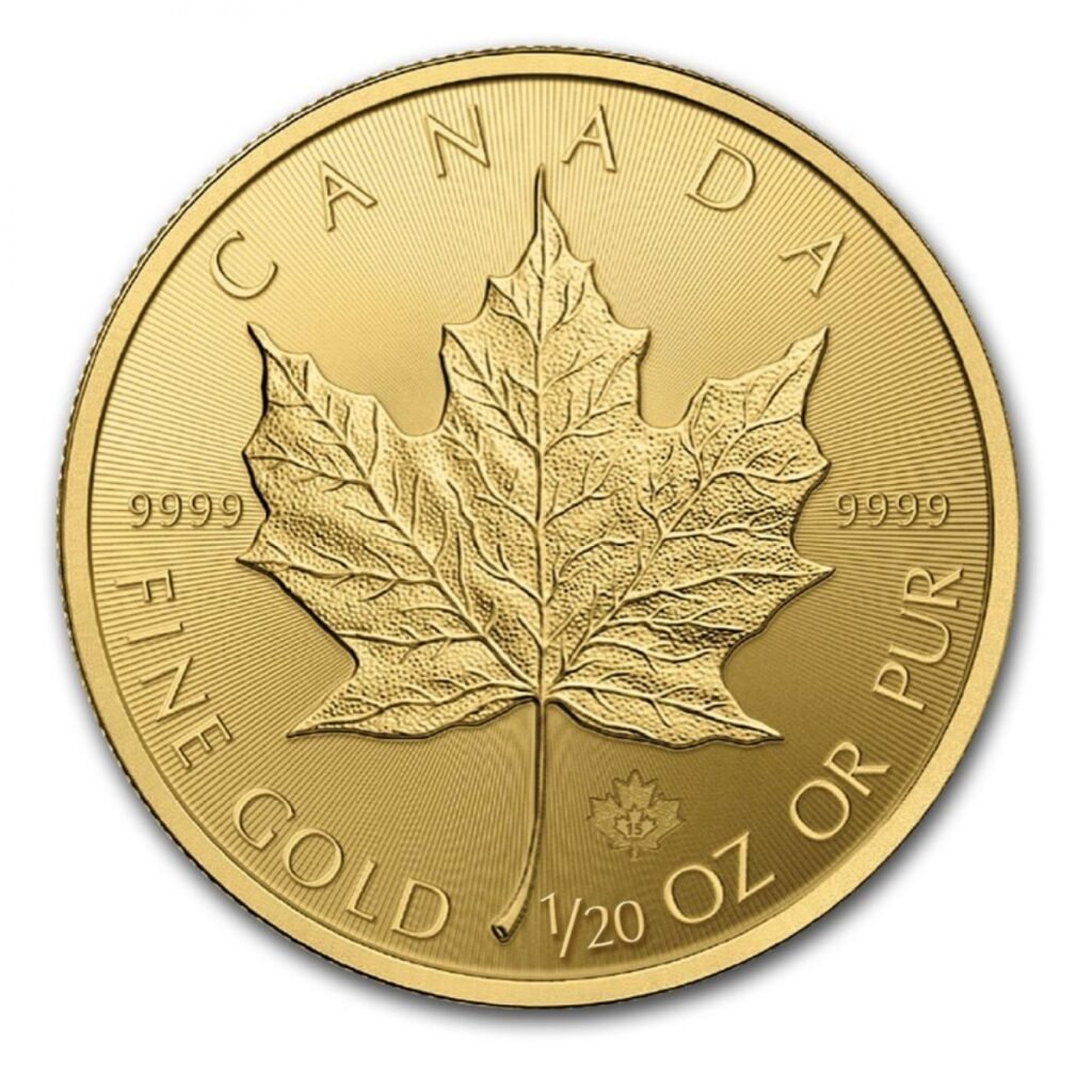 2015 Canadian Gold Maple Leaf .9999 Fine Gold 1 20th Oz 1024x1024