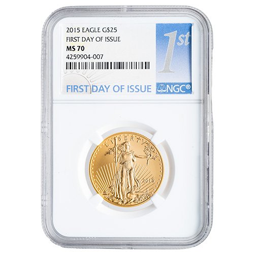 2015 Us Gold Eagle Ngc Ms 70 First Day Of Issue 0.5 Oz Coin Obverse 500x500