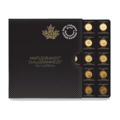 2016 25x1 Gram Canadian Gold Maplegram25™ Coin Sheet - in Assay