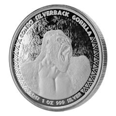 2017 Congo Silverback Gorilla Silver Coin 1 oz