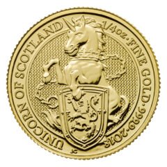 2018 1/4 oz Gold Queen's Beasts Unicorn of Scotland