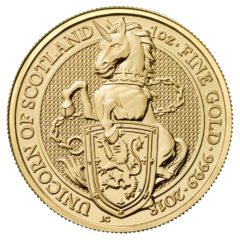 2018 1 oz Gold Queen's Beasts Unicorn of Scotland