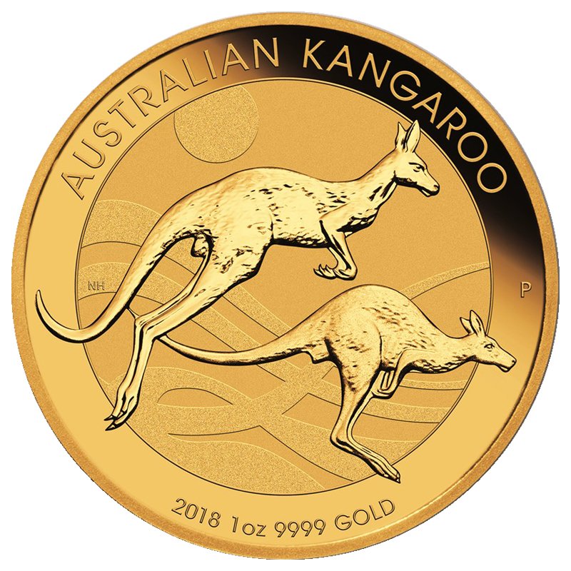 2018 1 Oz Perth Mint Gold Kangaroo Reverse