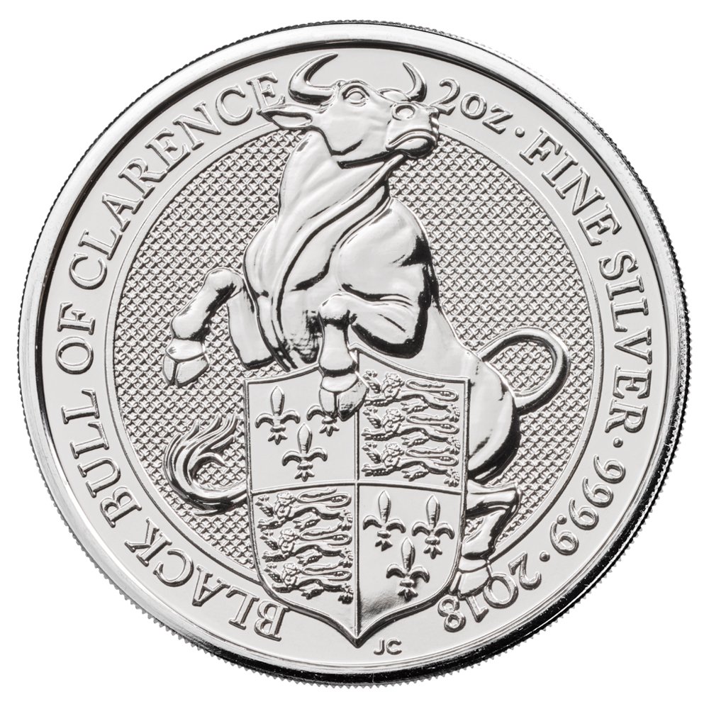 2018 2 Oz Silver Black Bull Of Clarence Reverse
