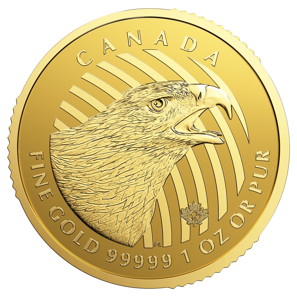 2018 Gold 99999 Call Of The Wild Canadian Eagle 1 Oz Reverse