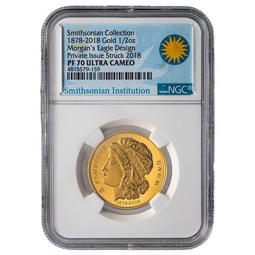 2018 Smithsonian Collection Morgan S Gold Eagle Design Ngc Pf 70 .5 Oz Proof Obverse