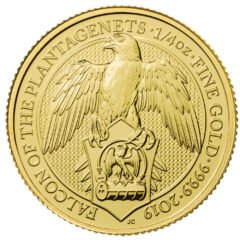 2019 1/4 oz Queen's Beasts Falcon of the Plantagenets Gold Coin