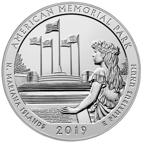 2019 Atb 5oz Silver Coin American Memorial Park Mariana Islands Reverse 1