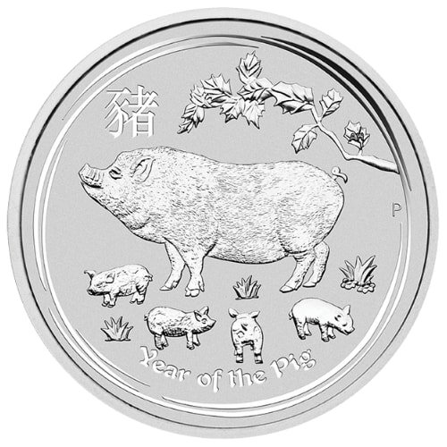 2019 Australian Lunar Year Of The Pig Silver Coin 5 Oz Reverse