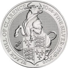 2019 10 oz Queen's Beasts Black Bull of Clarence Silver Coin