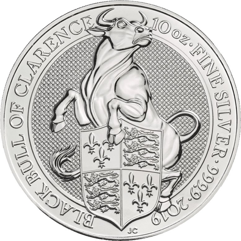 2019 Bull 10oz Queens Beast Obv