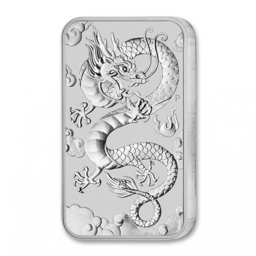 2019 Silver Dragon 1 Oz Bar Obv