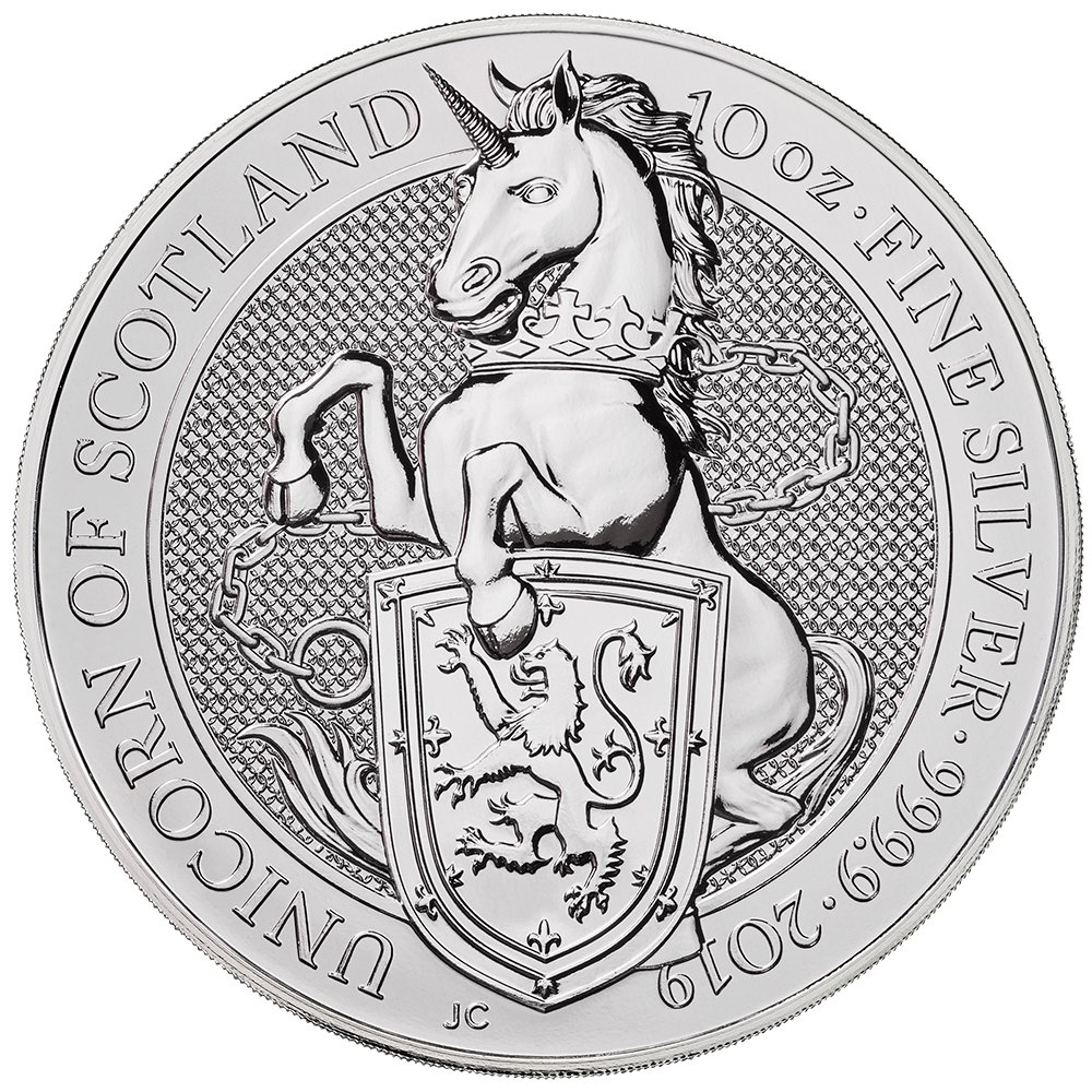 2019 Unicorn Of Scotalnd 10oz Silver Obverse