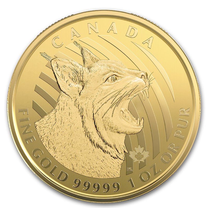 2020 1 Oz Canadian Gold Bobcat Coin 99999