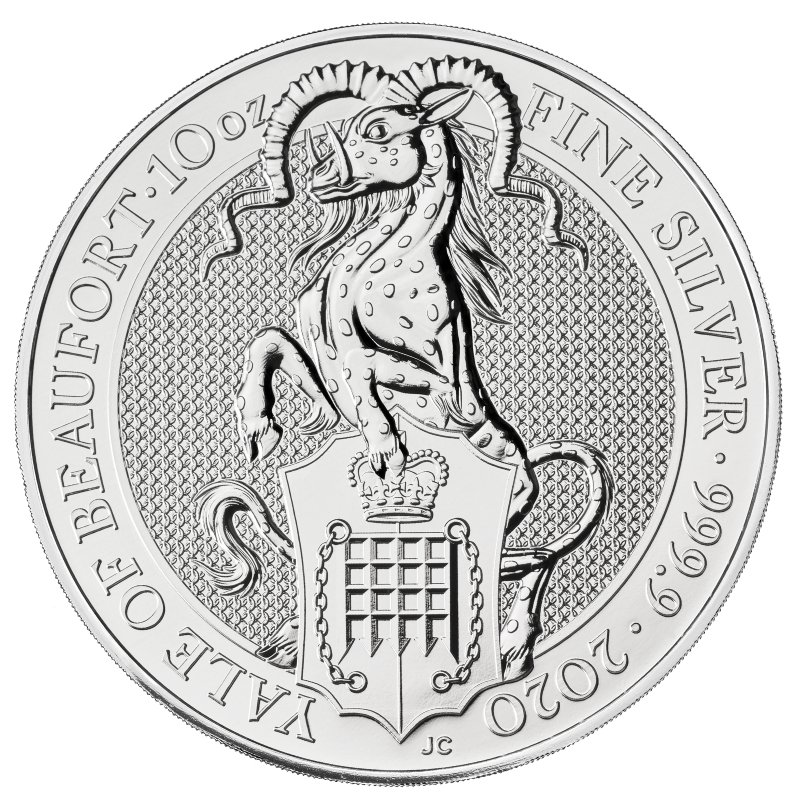 2020 10 Oz Queen S Beasts The Yale Of Beaufort Silver Coin 1 1