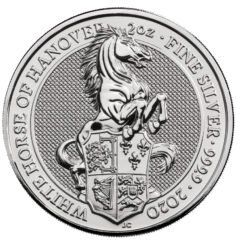 2020 2 oz Queen's Beasts White Horse of Hanover Silver Coin