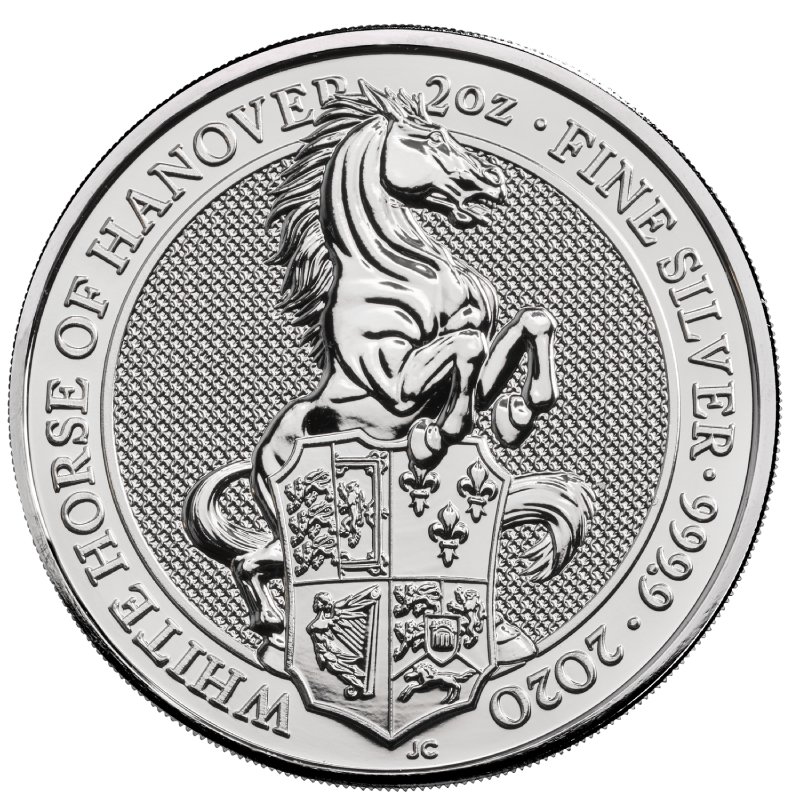 2020 2 Oz Queen S Beasts White Horse Of Hanover Silver Coin