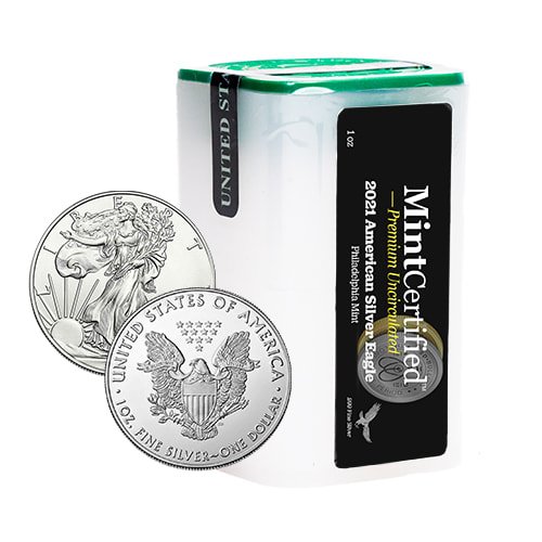 2021 1 Oz Philadelphia Mint American Silver Eagle Mintcertified Premium Uncirculated Sealed Tube 1