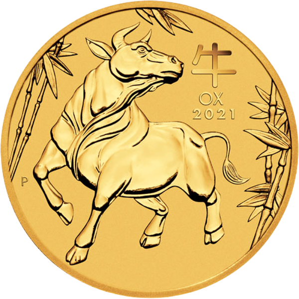 2021 1 Oz Year Of The Ox Gold Coin Perth Mint Lunar Series Iii Non Proof