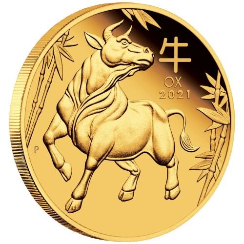 2021 1 Oz Year Of The Ox Gold Coin Perth Mint Lunar Series Iii