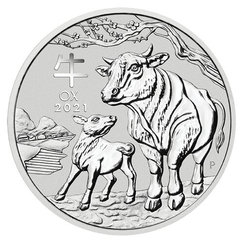 2021 1 Oz Year Of The Ox Silver Coin Perth Mint Lunar Series Iii Non Proof Rev 1