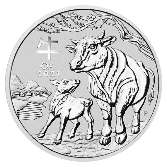 2021 1 Oz Year Of The Ox Silver Coin Perth Mint Lunar Series Iii Non Proof 2 1 1