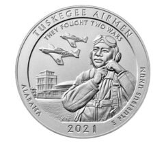 2021 Tuskegee Airmen National Historic Site ATB 5 oz Burnished Silver Coin - America The Beautiful