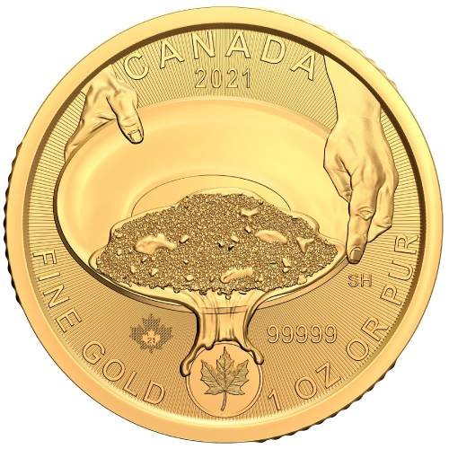 2021 200 1 Oz 99999 Au Klondike Gold Rush Panning For Gold Reverse