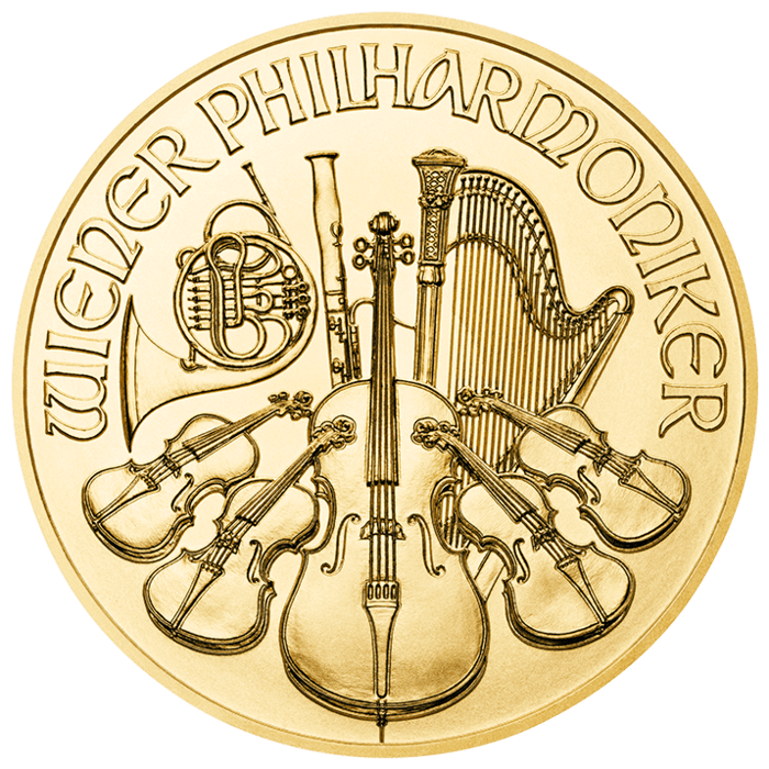 2022 1 Oz Austrian Gold Philharmonic Coin Bu Obv