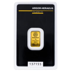 2 gram Argor-Heraeus Kinebar Gold Bar